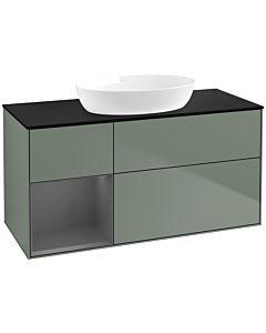 Villeroy und Boch Finion Villeroy und Boch Finion FA62GKGM 120cm, cover plate black matt, shelves anthracite matt lacquer, Olive Matt Lacquer