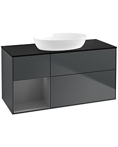 Villeroy und Boch Finion Villeroy und Boch Finion FA62GKHG 120cm, cover plate matt black, shelves anthracite matt lacquer, midnight Blue Matt Lacquer