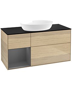 Villeroy und Boch Finion Villeroy und Boch Finion FA62GKPC 120cm, cover plate black matt, shelves anthracite matt lacquer, Oak Veneer
