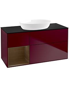 Villeroy und Boch Finion Villeroy und Boch Finion FA62GNHB 120cm, cover plate black matt, shelves Walnut Veneer , Peony Matt