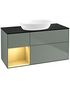 Villeroy und Boch Finion Villeroy und Boch Finion FA62HFGM 120cm, cover plate black matt, shelves gold matt lacquer, Olive Matt Lacquer