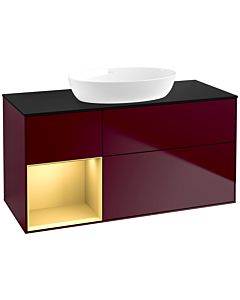 Villeroy und Boch Finion Villeroy und Boch Finion FA62HFHB 120cm, cover plate black matt, shelves gold matt lacquer, Peony Matt