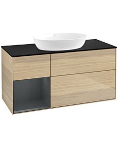 Villeroy und Boch Finion Villeroy und Boch Finion FA62HGPC 120cm, cover plate black matt, shelves midnight matt lacquer, Oak Veneer