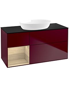 Villeroy und Boch Finion Villeroy und Boch Finion FA62PCHB 120cm, cover plate black matt, shelves Oak Veneer , Peony Matt