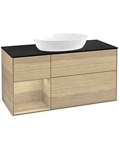 Villeroy und Boch Finion Villeroy und Boch Finion FA62PCPC 120cm, cover plate black matt, shelves Oak Veneer , Oak Veneer