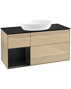 Villeroy und Boch Finion Villeroy und Boch Finion FA62PDPC 120cm, cover plate black matt, shelves black matt lacquer, Oak Veneer