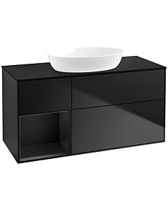 Villeroy und Boch Finion Waschtischunterschrank FA62PDPD 120cm, Abdeckplatte black matt, Regale Black matt lacquer, Black matt lacquer