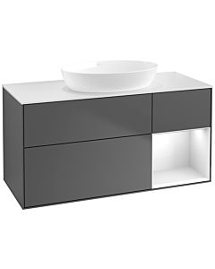 Villeroy und Boch Finion Villeroy und Boch Finion FA71GFGK 120cm, cover plate white matt, shelves Glossy white lacquer, anthracite matt