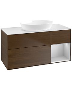 Villeroy und Boch Finion Villeroy und Boch Finion FA71GJGN 120cm, cover plate white matt, shelves light gray matt lacquer, walnut veneer