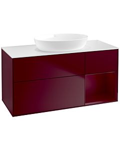 Villeroy und Boch Finion Waschtischunterschrank FA71HBHB 120cm, Abdeckplatte white matt, Regale Peony matt lacquer, Peony Matt