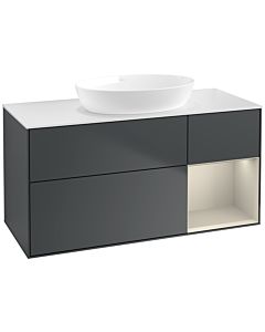 Villeroy und Boch Finion Villeroy und Boch Finion FA71HHHG 120cm, cover plate white matt, shelves sand matt lacquer, midnight Blue Matt Lacquer