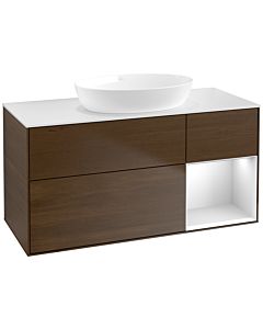 Villeroy und Boch Finion Villeroy und Boch Finion FA71MTGN 120cm, cover plate white matt, shelves white matt lacquer, walnut veneer