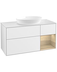 Villeroy und Boch Finion Villeroy und Boch Finion FA71PCGF 120cm, cover plate white matt, shelves Oak Veneer , glossy white lacquer