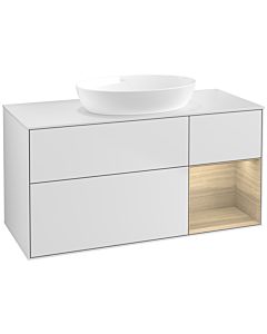 Villeroy und Boch Finion Villeroy und Boch Finion FA71PCMT 120cm, cover plate white matt, shelves Oak Veneer , white matt lacquer