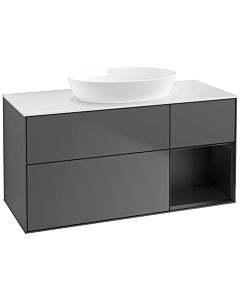 Villeroy und Boch Finion Villeroy und Boch Finion FA71PDGK 120cm, cover plate white matt, shelves black matt lacquer, anthracite matt
