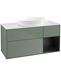 Villeroy und Boch Finion Villeroy und Boch Finion FA71PDGM 120cm, cover plate white matt, shelves black matt lacquer, Olive Matt Lacquer