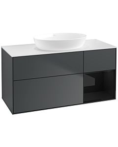 Villeroy und Boch Finion Villeroy und Boch Finion FA71PHHG 120cm, cover plate white matt, shelves Glossy black lacquer, Midnight Blue Matt Lacquer