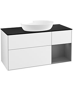 Villeroy und Boch Finion Villeroy und Boch Finion FA72GKGF 120cm, cover plate black matt, shelves anthracite matt lacquer, glossy white lacquer