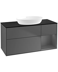 Villeroy und Boch Finion Villeroy und Boch Finion FA72GKGK 120cm, cover plate black matt, shelves anthracite matt lacquer, anthracite matt
