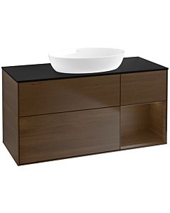 Villeroy und Boch Finion Villeroy und Boch Finion FA72GNGN 120cm, cover plate black matt, shelves Walnut Veneer , Walnut Veneer veneer