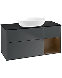 Villeroy und Boch Finion Villeroy und Boch Finion FA72GNHG 120cm, cover plate black matt, shelves Walnut Veneer , midnight Blue Matt Lacquer