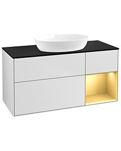 Villeroy und Boch Finion Villeroy und Boch Finion FA72HFMT 120cm, cover plate black matt, shelves gold matt lacquer, white matt lacquer