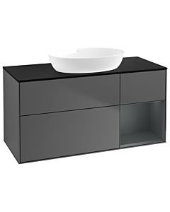 Villeroy und Boch Finion Villeroy und Boch Finion FA72HGGK 120cm, cover plate black matt, shelves midnight matt lacquer, anthracite matt
