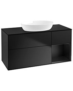 Villeroy und Boch Finion Waschtischunterschrank FA72PDPD 120cm, Abdeckplatte black matt, Regale Black matt lacquer, Black matt lacquer