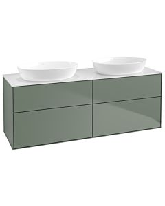 Villeroy und Boch Finion Waschtischunterschrank FA8100GM 160x60,3cm, Abdeckplatte white matt, Olive Matt Lacquer