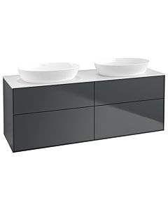 Villeroy und Boch Finion Waschtischunterschrank FA8100HG 160x60,3cm, Abdeckplatte white matt, Midnight Blue Matt Lacquer