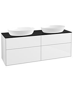 Villeroy und Boch Finion Villeroy und Boch FA8200GF 160x60,3cm, plaque de recouvrement noir mat, laqué blanc brillant