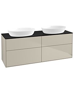 Villeroy und Boch Finion FA8200HH 160x60.3cm, plaque de recouvrement noir mat, Sand Matt Lacquer