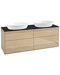Villeroy und Boch Finion FA8200PC 160x60.3cm, plaque de recouvrement noir mat, Oak Veneer