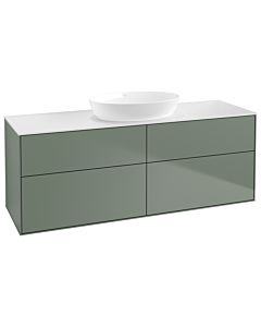 Villeroy und Boch Finion FA9100GM 160x60.3cm, plaque de recouvrement blanc mat, Olive Matt Lacquer
