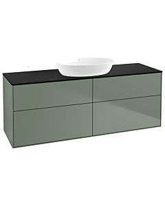 Villeroy und Boch Finion FA9200GM 160x60.3cm, plaque de recouvrement noir mat, Olive Matt Lacquer