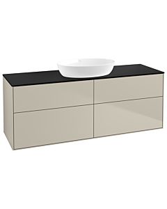 Villeroy und Boch Finion Waschtischunterschrank FA9200HH 160x60,3cm, Abdeckplatte black matt, Sand Matt Lacquer