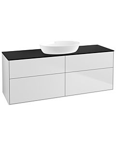 Villeroy und Boch Finion Waschtischunterschrank FA9200MT 160x60,3cm, Abdeckplatte black matt, White matt lacquer