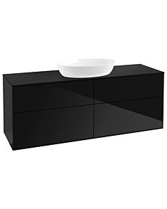 Villeroy und Boch Finion FA9200PH 160x60.3cm, plaque de recouvrement noir mat, Glossy Black Lacquer