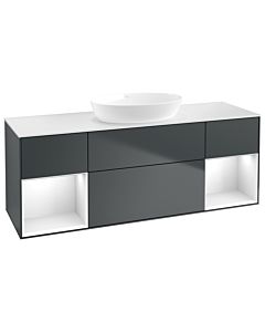 Villeroy und Boch Finion Villeroy und Boch Finion FD01GFHG 120cm, cover plate white matt, shelves Glossy white lacquer, Midnight Blue Matt Lacquer