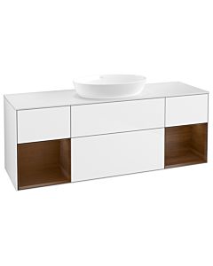 Villeroy und Boch Finion Villeroy und Boch Finion FD01GNGF 120cm, cover plate white matt, shelves Walnut Veneer , glossy white lacquer
