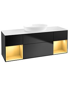 Villeroy und Boch Finion Villeroy und Boch Finion FD01HFPD 120cm, cover plate white matt, shelves gold matt lacquer, black matt lacquer