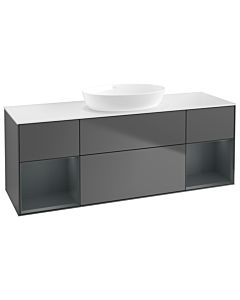 Villeroy und Boch Finion Villeroy und Boch Finion FD01HGGK 120cm, cover plate white matt, shelves midnight matt lacquer, anthracite matt