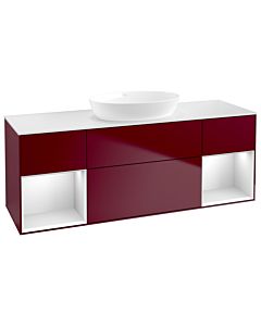 Villeroy und Boch Finion Waschtischunterschrank FD01MTHB 120cm, Abdeckplatte white matt, Regale White matt lacquer, Peony Matt