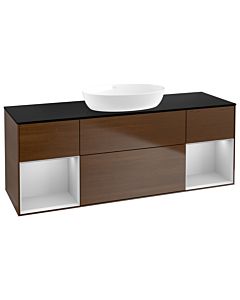 Villeroy und Boch Finion Villeroy und Boch Finion FD02GJGN 120cm, cover plate black matt, shelves light gray matt lacquer, walnut veneer