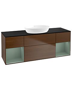Villeroy und Boch Finion Villeroy und Boch Finion FD02GMGN 120cm, cover plate black matt, shelves olive matt lacquer, walnut veneer