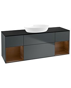 Villeroy und Boch Finion Villeroy und Boch Finion FD02GNHG 120cm, cover plate black matt, shelves Walnut Veneer , midnight Blue Matt Lacquer