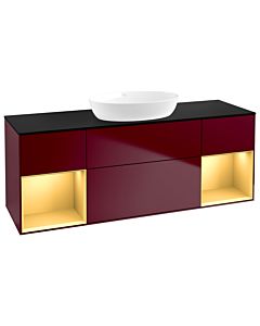 Villeroy und Boch Finion Villeroy und Boch Finion FD02HFHB 120cm, cover plate black matt, shelves gold matt lacquer, Peony Matt