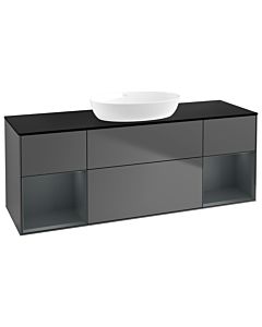 Villeroy und Boch Finion Villeroy und Boch Finion FD02HGGK 120cm, cover plate black matt, shelves midnight matt lacquer, anthracite matt