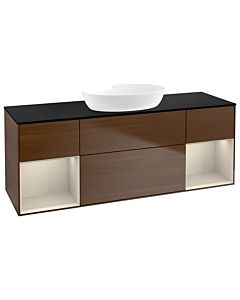 Villeroy und Boch Finion Villeroy und Boch Finion FD02HHGN 120cm, cover plate black matt, shelves sand matt lacquer, walnut veneer