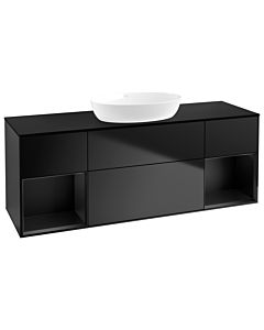 Villeroy und Boch Finion Villeroy und Boch Finion FD02PDPD 120cm, cover plate black matt, shelves black matt lacquer, black matt lacquer